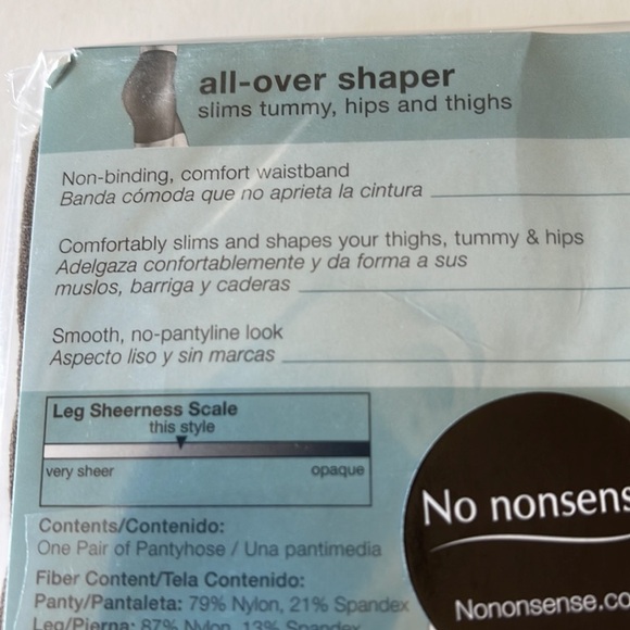 Lot of 3 No Nonsense Great Shapes Pantyhose Size C Cocoa - Picture 5 of 5